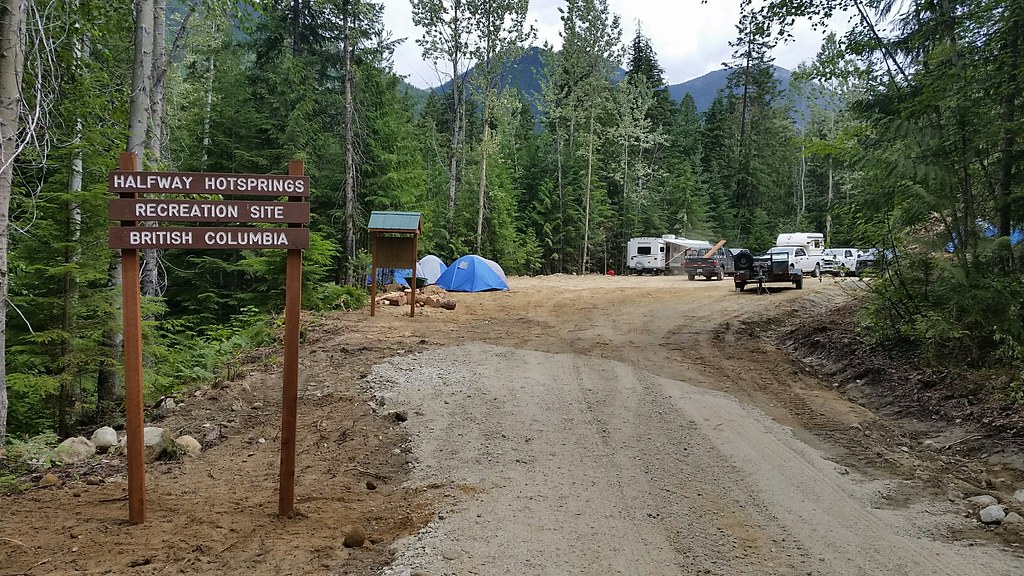 Entrance sign at Halfway River Hotsprings Recreation Site near Nakusp
