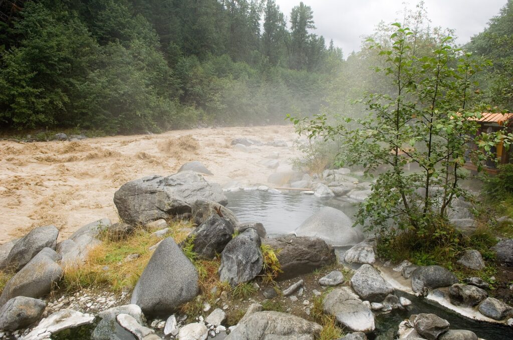 A hot pool beside Meager Creek (photographed before the closure)