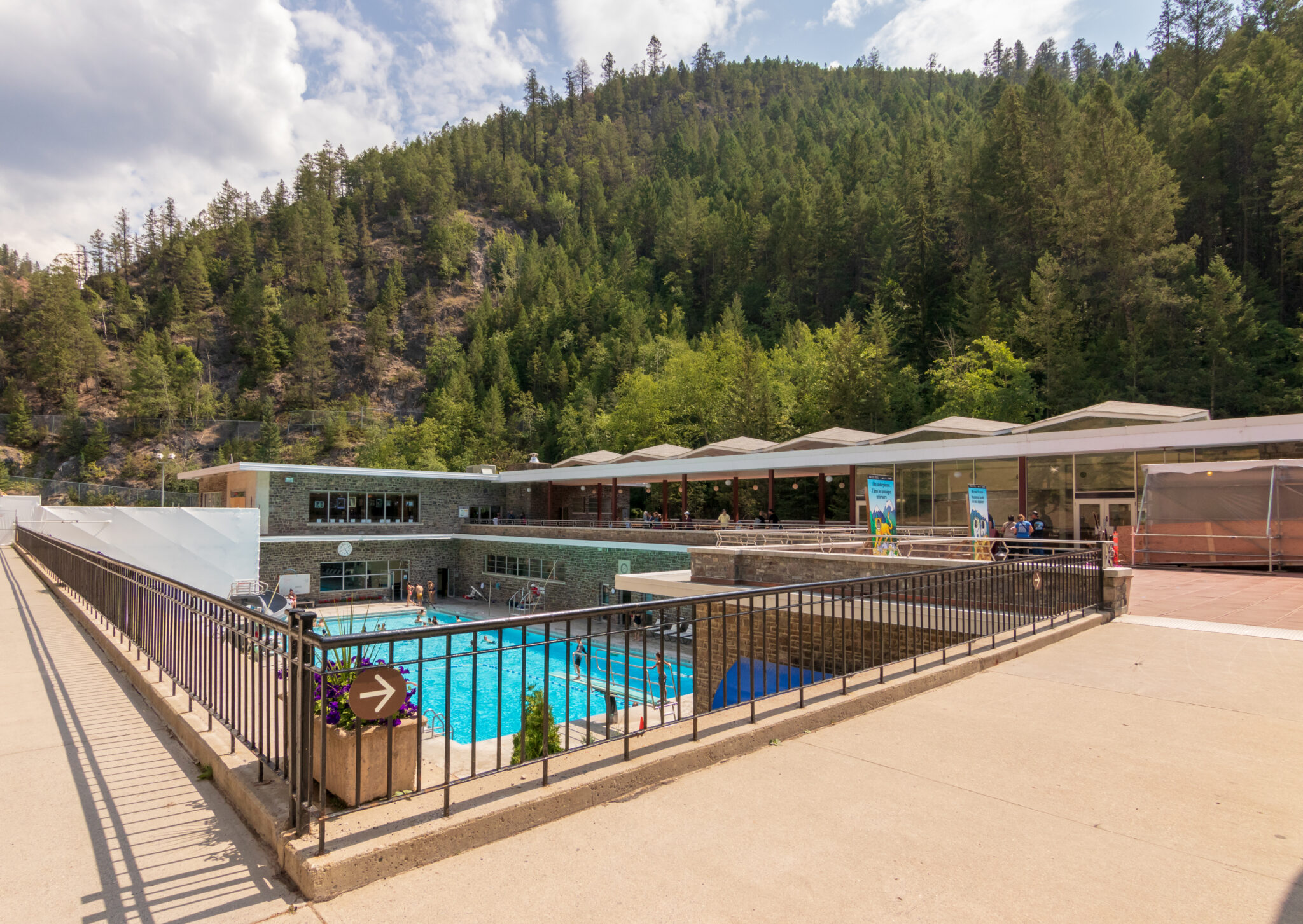 Radium Hot Springs pool complex in Sinclair Canyon, Kootenay National Park